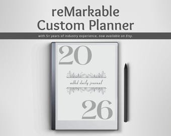 Aangepaste opmerkelijke planner | Digitale gehyperlinkte pdf | Gepersonaliseerde dagelijkse, wekelijkse en maandelijkse lay-outs | Huur een ontwerper in