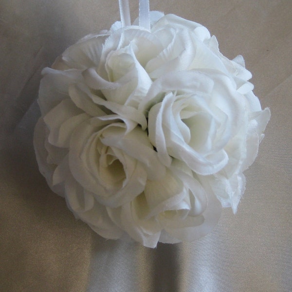 CLEARANCE Bridal White Pomander 5" Kissing Ball Wedding Decoration