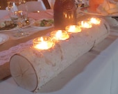 Birch Votive  Candle Wedding  Home Decor Table Centerpiece Wood Reception Decor Wedding Candles Holiday Christmas