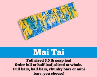 SOAP 3.5 lb Mai Tai Soap Loaf, Wholesale Soap, Vegan Soap, Cold Processed Soap, Natural Soap, Christmas Gift, FREE SHIPPING