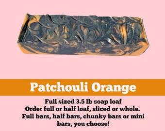 SOAP 3.5 lb Patchouli Orange Soap Loaf, Wholesale Soap, Vegan Soap, Cold Processed Soap, Natural Soap, Christmas Gift, FREE SHIPPING