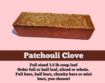 SOAP - 3.5 lb Patchouli Clove Handmade Soap Loaf, Wholesale Soap Loaves, Vegan Soap, Cold Processed Soap, Natural Soap, FREE SHIPPING