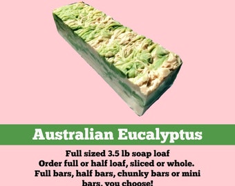 SOAP 3.5 lb Eucalyptus Soap Loaf, Wholesale Soap, Vegan Soap, Cold Processed Soap, Natural Soap, Christmas Gift, FREE SHIPPING