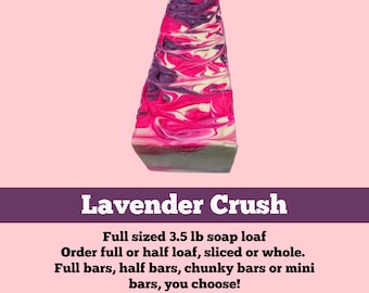 SOAP 3.5 lb Lavender Crush Soap Loaf, Wholesale Soap, Vegan Soap, Cold Processed Soap, Natural Soap, Christmas Gift, FREE SHIPPING