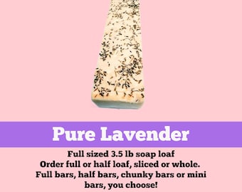 SOAP - 3.5 lb Pure Lavender Handmade Soap Loaf, Wholesale Soap Loaves, Vegan Soap, Cold Processed Soap, Natural Soap, FREE SHIPPING