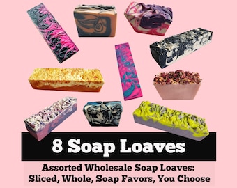 SOAP | 8 assorted 3.5 lb Soap Loaves, Wholesale Soap, Vegan Soap, Handmade Soap, Gifts, Wedding favors, Shower Favors, FREE SHIPPING