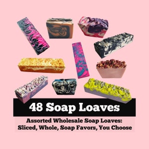 SOAP 48 assorted 3.5 lb Handmade Soap Loaves, Wholesale Soap, Vegan Soap, Soap Gifts, Wedding favors, Shower Favors, FREE SHIPPING image 1