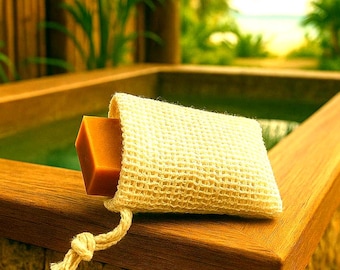 Soap Saver, Sisal Soap Saver Sack,  Exfoliating Soap Bag, Soap Cozy, Sisal Washcloth, Christmas Gift, Soap Gift, Bath and Body