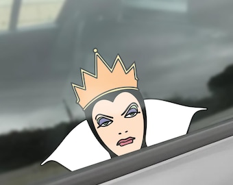 Evil Queen Ursula Maleficent Peekaboo Peeker Sticker, Peeking Car Window Decal, Bumper Waterproof, Disney Villains Pack Stickers SLXG15