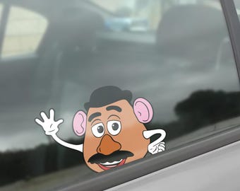 Mr & Mrs Potato Toy Story Peeker Sticker – Disney Pixar Peeking Vinyl Decal, Waterproof Car Laptop Sticker, Cute Couple Gift OHVR07