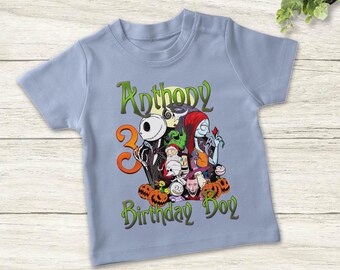 Jack Skellington Nightmare Birthday Custom T-shirt, Personalized Birthday Tshirt For Kids Boys Girls, Family Matching Tee Shirt K-12072217
