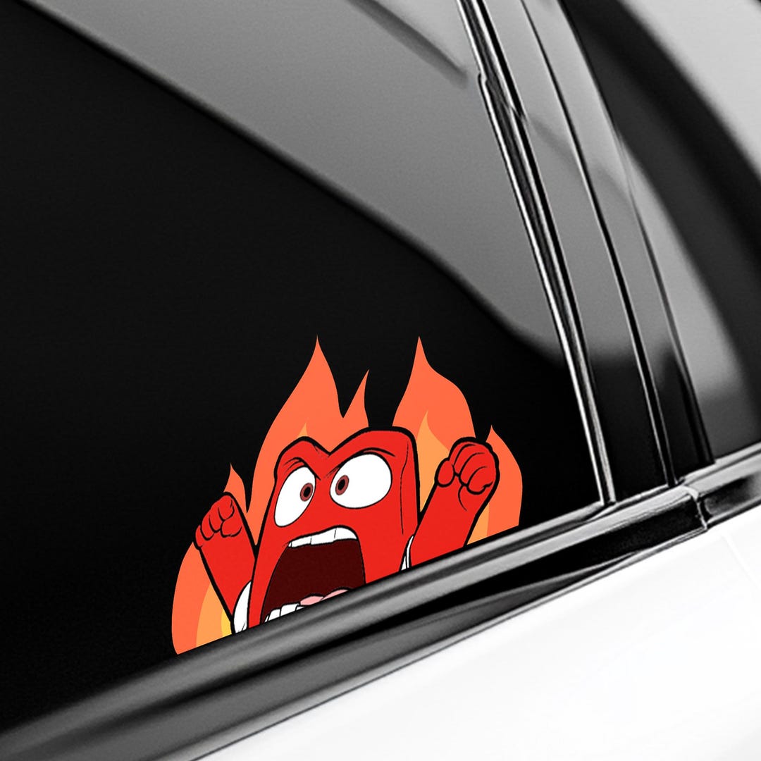 Disney Inside Out Angry Peeker Sticker, Peeker Peeking Car Window ...