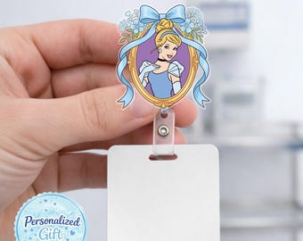 Cinderella Badge Reel, Princess Badge Holder, Nurse Retractable Badge Reel, Fairy Tale Gift AYFJ02-3