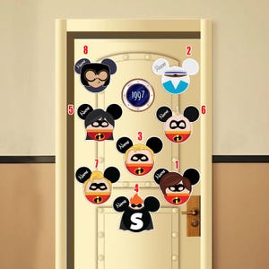 Disney Cruise Door Magnet, The Incredibles Inspired Magnet Set, Mr Incredible Elastigirl Jack Jack Edna Frozone Cruise Decor OHZY22