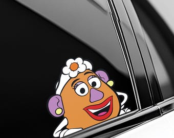 Mr & Mrs Potato Toy Story Peeker Sticker – Disney Pixar Peeking Vinyl Decal, Waterproof Car Laptop Sticker, Cute Couple Gift OHVR07