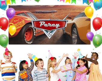 Cars Birthday Backdrop,Disney Cars Personalized Birthday Backdrop,Cars Birthday Banner,Customized Banner KCKE16