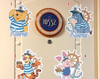 Personalized Pooh and Friends Cruise Line magnet/Winnie the Pooh Magnet/Disney Cruise Line Door/Family Vacation Magnet, Disney Magnet OHZQ11