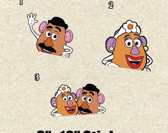 Mr & Mrs Potato Toy Story Peeker Sticker – Disney Pixar Peeking Vinyl Decal, Waterproof Car Laptop Sticker, Cute Couple Gift OHVR07