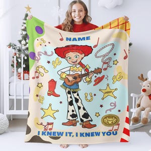 Personalized Toy Story 5 Blanket, Custom Name Disney Toy Story Blanket, Woody Buzz Lightyear Jessie Blanket, Toy Story 5 Gift AYFJ25 image 5