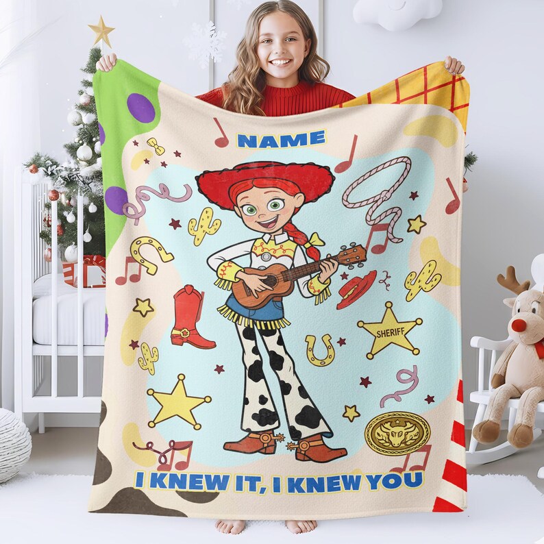 Personalized Toy Story 5 Blanket, Custom Name Disney Toy Story Blanket, Woody Buzz Lightyear Jessie Blanket, Toy Story 5 Gift AYFJ25 image 5