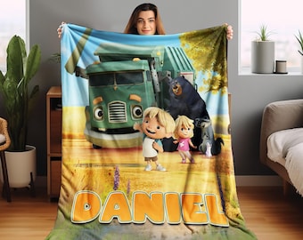Trash Truck Blanket/Trash Truck Blanket/Trash Truck Birthday Gifts/Truck Lover Gift Blanket/Birthday Gifts/Trash Truck Theme Party OGTT62