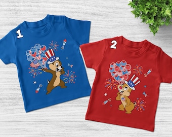 4th Of July Chip And Dale Shirt, Disney Fourth Of July Matching Shirt, Disney Matching 4th Of July Shirt, Chip And Dale Independence SLWB26