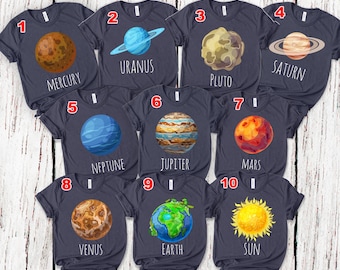 Camisetas de Planeta, Disfraz de Halloween en grupo, Camisetas de Halloween de Planeta, Camisetas para profesores, Disfraz de Halloween en grupo de Planeta, Familia a juego KBSV17