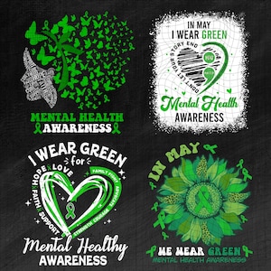 Paquete PNG de salud mental, PNG de concienciación sobre la salud mental, PNG de salud mental femenina, PNG de concienciación sobre la ansiedad, Diseños inspiradores