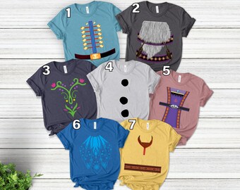 Frozen Friends Inspired Frozen Adult, Youth, Toddler, Infant Bodysuit- Halloween Cosplay Costume Tee Family Vacation Shirts, HAMC04