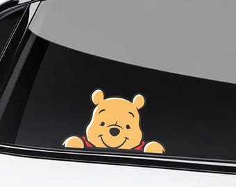Winnie The Pooh Peekaboo Peeker Peeking Car Window Decal - Bumper Waterproof Vinyl Sticker - Disney Winnie The Pooh - Pack Stickers UNZXSK06