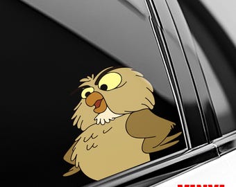 Archimedes the Owl Peeker Sticker – The Sword in the Stone Vinyl Decal, Waterproof Car & Laptop Sticker, Disney Owl Gift OHVO09
