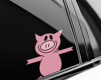 Elephant & Piggie Peeker Sticker – Gerald Piggie Vinyl Decal Peeking Design for Car, Laptop, Book Lovers OHUG24