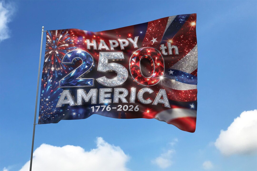 250th Year Patriotic Fireworks Flag, Independence Day Celebration ...