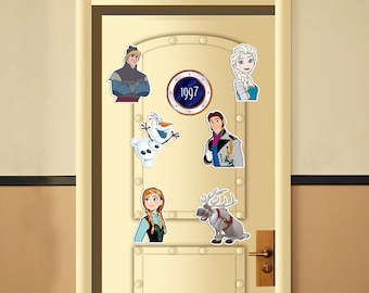 Frozen - Disney inspired Magnets For Cruise Ships/Elsa,Anna, Kristoff, Olaf/Gift ideas/Cruise Door Decor/Disney Magnets /movie frozen KBRB66