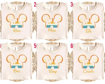 Custom Disney Trip Shirts, Disney Family T-Shirt, Disneyland Trip Tees, Disney Family Shirt, Disney Castle 2025 Shirts, Disney Squad KDMM09