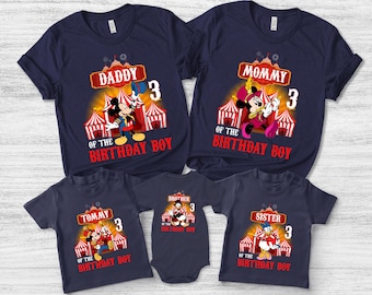 Personalized Mickey Mouse Birthday Circus Family Birthday Shirt, Mickey Minnie Birthday Shirt, Carnival Family Birthday Shirt SKTG20