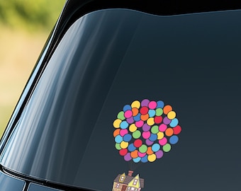 Up House Peeker Sticker, Disney Up Balloon Decal, Peeking Vinyl Sticker for Car Window, Laptop, Water Bottle, Cute Gift OHVO14