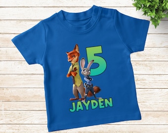 Zootopia Birthday Shirt, Zootopia Custom Shirt, Personalized Zootopia Shirt, Zootopia family shirts, Birthday for girls/boys E-05012340