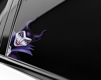 Maleficent Villains Peekaboo Peeker Peeking Car Window Decals - Bumper Waterproof Stickers - Pack Stickers SLXV14