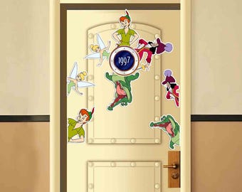 Peter Pan - Imanes inspirados en Disney para puertas de cruceros / Peter Pan, Capitán Garfio, Cocodrilo Tic-tac / Ideas de regalo / Decoración para puertas de cruceros KBRB64