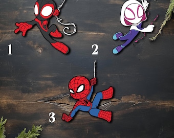 Calcomanía para ventana de coche de Spider Peeker Peeking - Vinilo impermeable de Disney - Spidey y sus increíbles amigos - Pack de pegatinas SLWP14