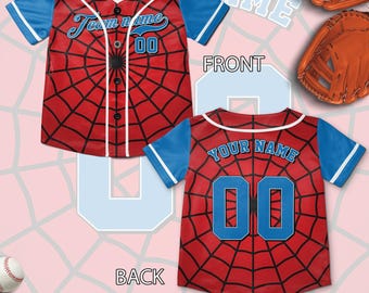 Personalized Spidey and his Amazing Friend, Custom Kid Adult Spiderman Baseball Jersey, Gift for Spider Fan, Spider Man Birthday KDQL12-01