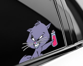 Evil Yzma Cat Peeker Sticker – Disney Villain Yzma Peeking Vinyl Decal – Waterproof Emperor’s New Groove Car & Laptop Sticker OHU414