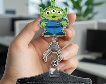 Disney Nurse Aliens Pizza Planet Badge Reel/Toy Story Nurse Badge Clip, Retractable ID Badge Holder, Gift For Nurse, disneysTrip OLIN585