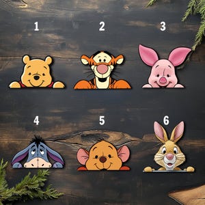 Winnie The Pooh Peekaboo Peeker Peeking Car Window Decal - Bumper Waterproof Vinyl Sticker - Disney Winnie The Pooh - Pack Stickers UNZXSK06