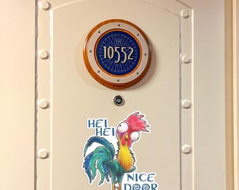 Heihei with Mickey Ice Cream Bar Boat Snack Magnet/Moana Pua Hei Hei Fridge Magnet/Funny Hei Hei  Moana Cruise Door Magnet OIO311