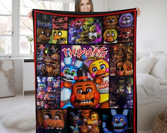 Manta personalizada de Five Nights at Freddy's, regalo de cumpleaños para bebé, decoración del hogar, SKYL19