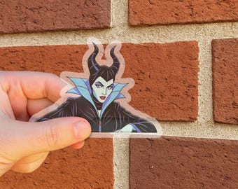 Maleficent Peekaboo Peeker Peeking Car Window Decal - Bumper Waterproof Vinyl Sticker - Bad Witches Villains - Pack Stickers AXHF19