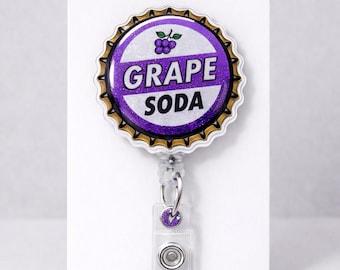 Grape Soda Disney UP Badge Reel, His Carl Her Ellie Retractable ID Holder for Nurse Teacher, Pixar UP Name Badge, Work Accessory OLIN1044