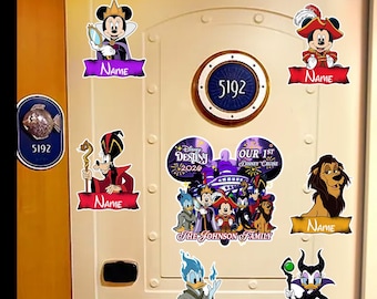 Personalized Mickey Friends Stitch Cosplay Villains Characters Disney Cruise Magnet/Maleficent Ursula Cruise Ship Stateroom Door OIQ407